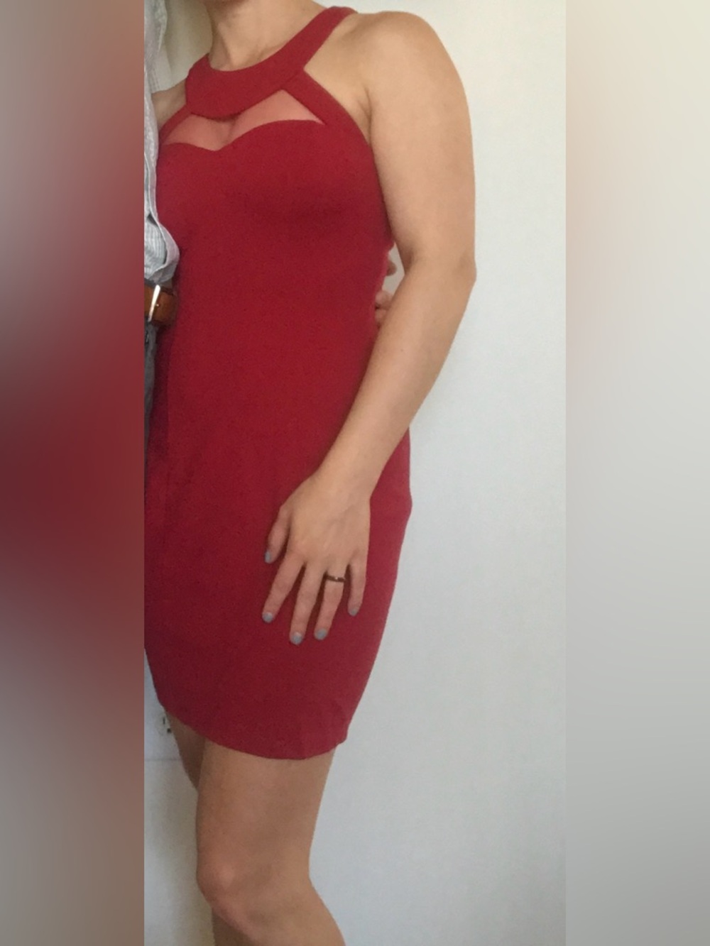 Sexy red dress with built in cup liners